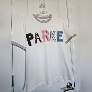 NEW Parke Patchwork Vday Varsity T-Shirt SOLD OUT Size S/M